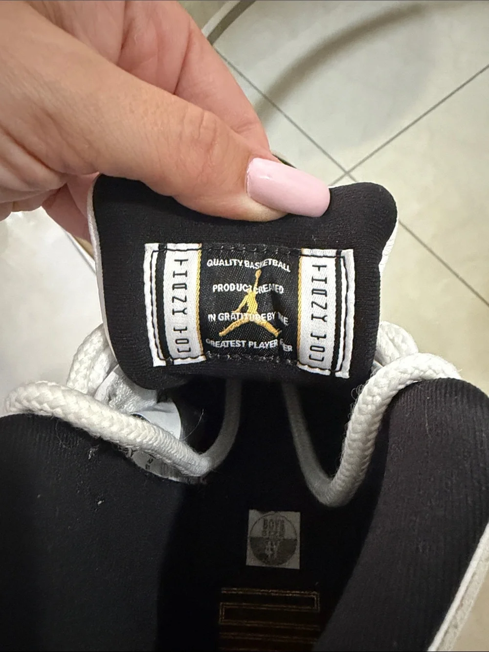 Jordan Kids Gold White and Black High-Top Sneakers